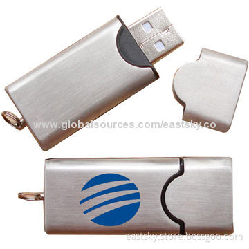 Promotional Metal USB Drive, ESU-T12 with Plug-and-play Function and USB 2.0 InterfaceNew